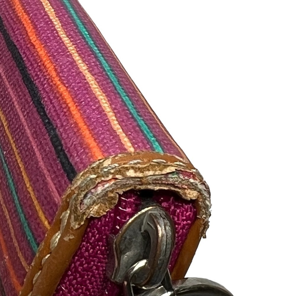 FOSSIL Multi Striped Zip Around Rectangle Clutch … - image 14